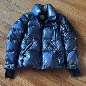 SAM. Iridescent Navy Blue Puffer Jacket